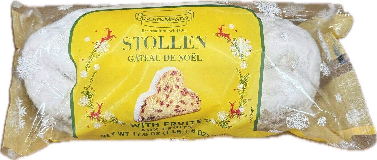 KuchenMeister Classic Stollen with Fruit in Box 17.6 oz